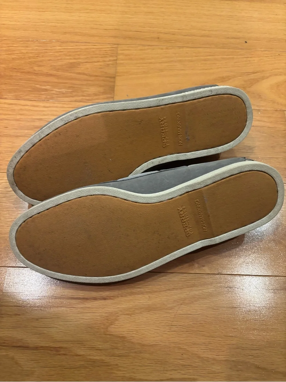 Sperry Gray Gold Cup Boat Shoes